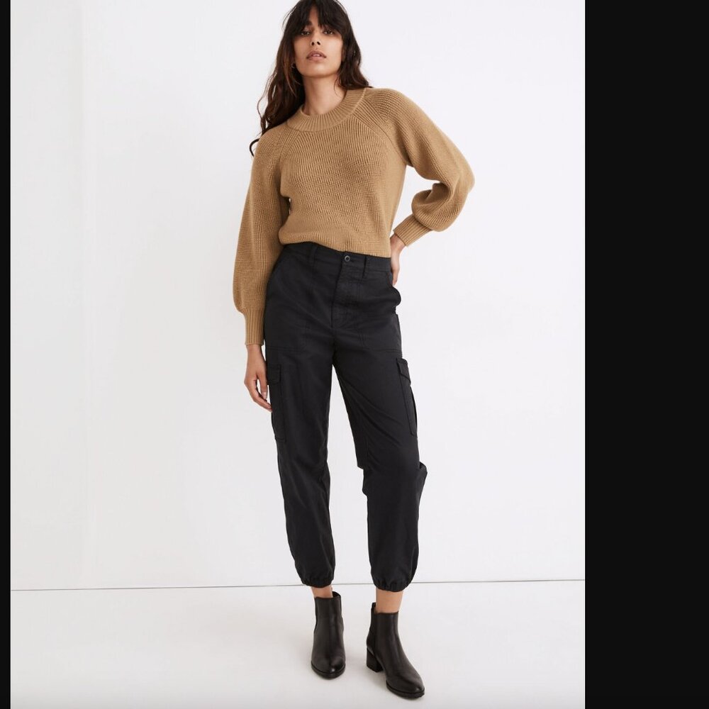 Madewell Cargo Jogger Utility Pants Size 26 with Adjustable Waist, dark navy